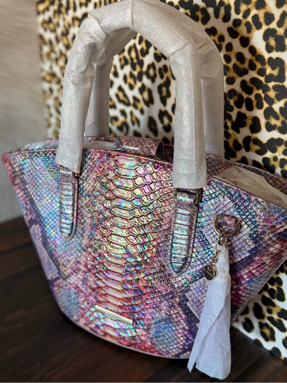 FIRM Gorgeous Brahmin Jenny Dewberry Ametrine Shoulder Bag NWT Iridescent Shine
